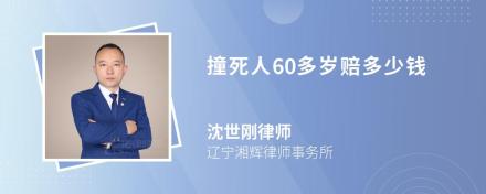 撞死人60多岁赔多少钱