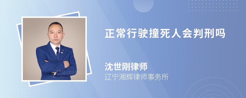 正常行驶撞死人会判刑吗