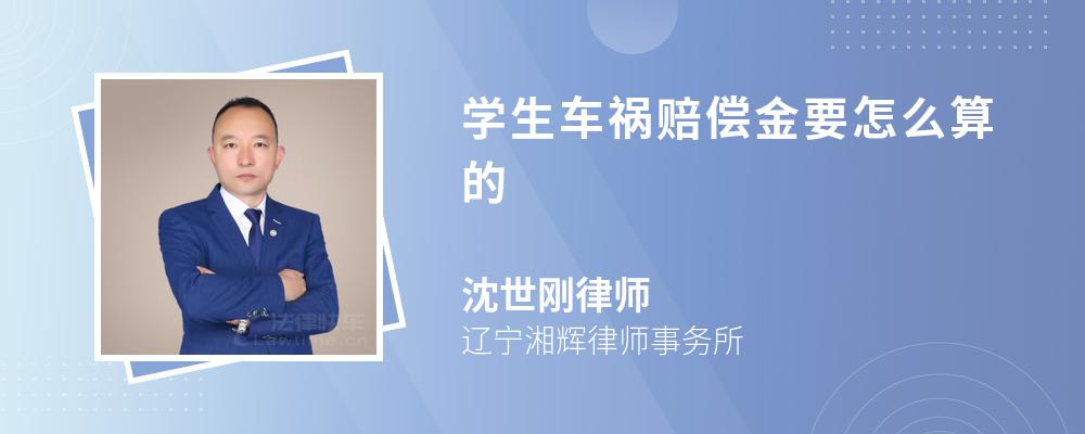 学生车祸赔偿金要怎么算的