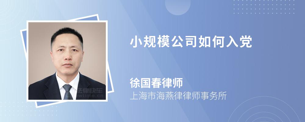 小规模公司如何入党