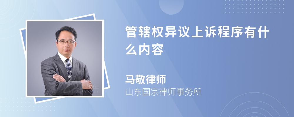 管辖权异议上诉程序有什么内容