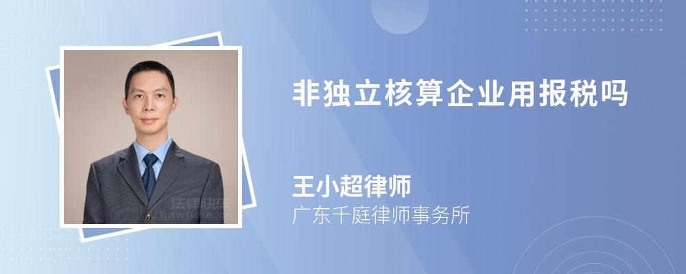 非独立核算企业用报税吗