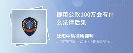 挪用公款100万会有什么法律后果