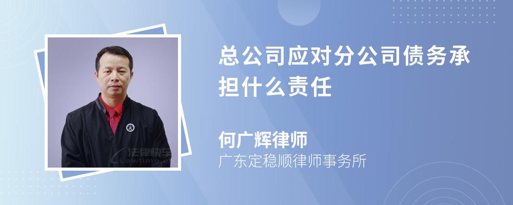 总公司应对分公司债务承担什么责任