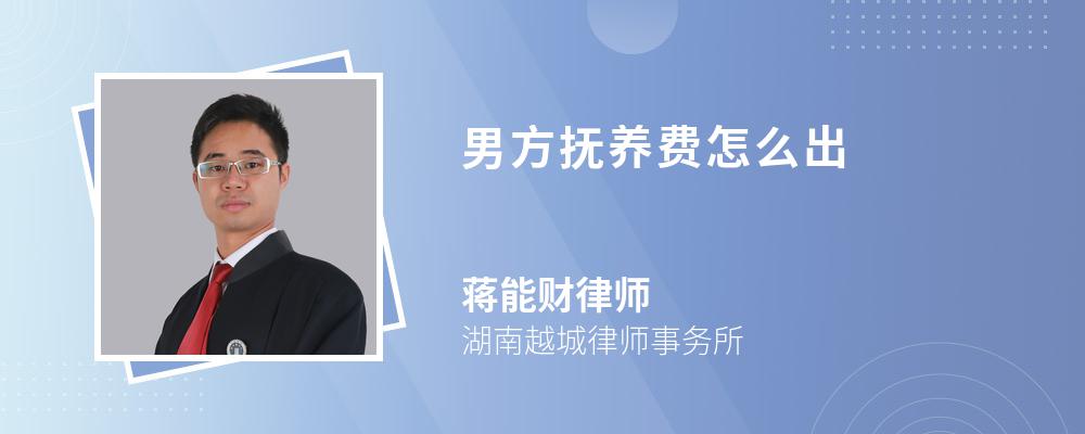 男方抚养费怎么出