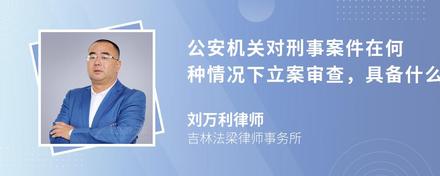 公安机关对刑事案件在何种情况下立案审查，具备什么情形应当撤销案件