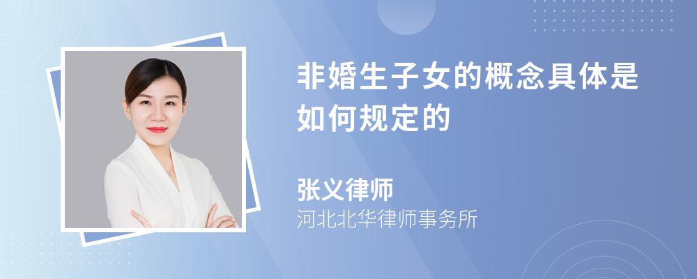 非婚生子女的概念具体是如何规定的