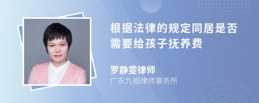 根据法律的规定同居是否需要给孩子抚养费