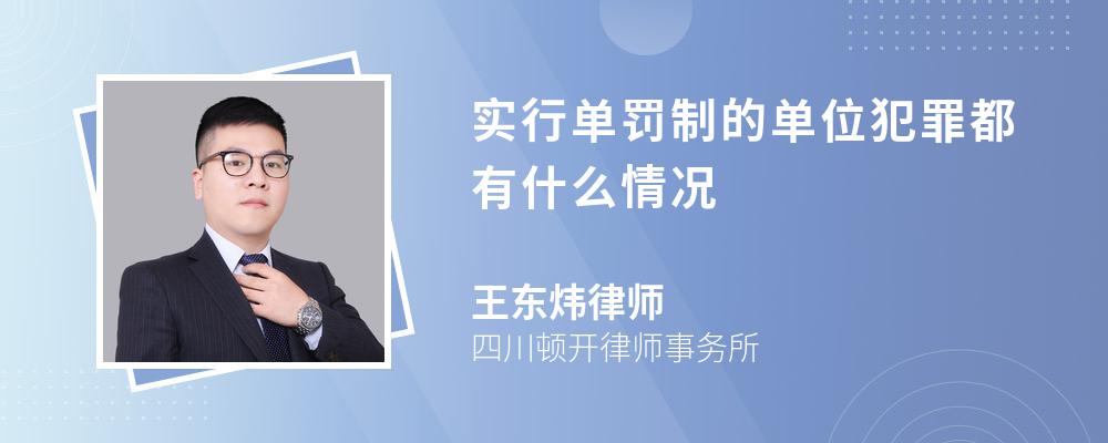 实行单罚制的单位犯罪都有什么情况