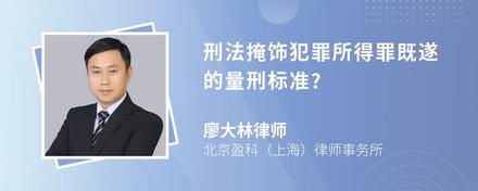 刑法掩饰犯罪所得罪既遂的量刑标准?