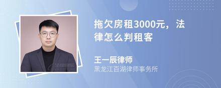 拖欠房租3000元,法律怎么判租客