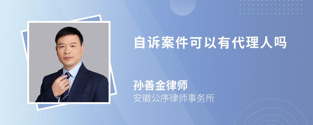 自诉案件可以有代理人吗