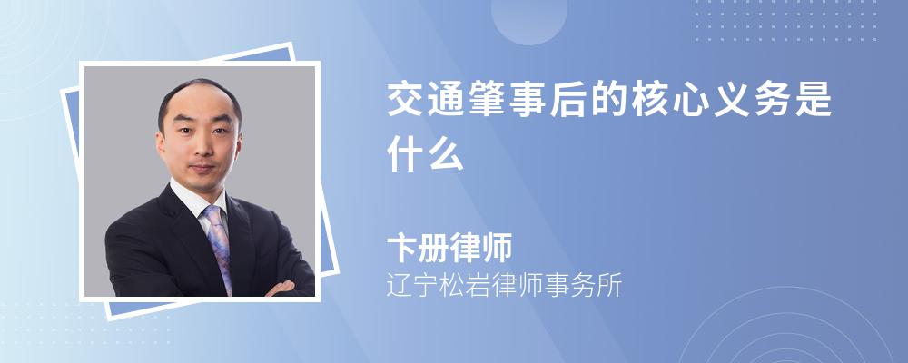 交通肇事后的核心义务是什么