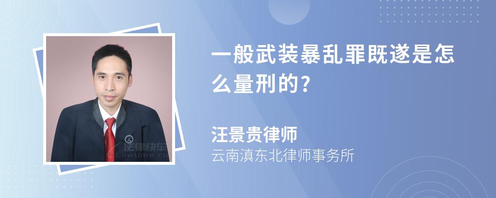 一般武装暴乱罪既遂是怎么量刑的?