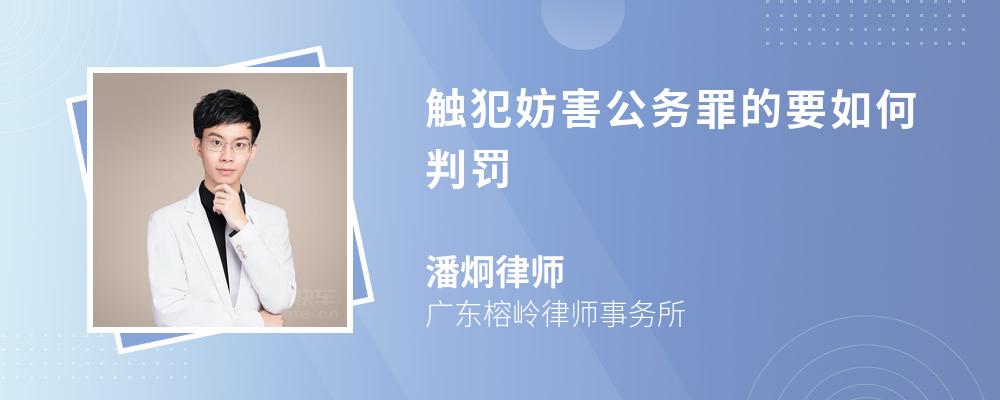 触犯妨害公务罪的要如何判罚