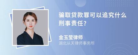 骗取贷款罪可以追究什么刑事责任?