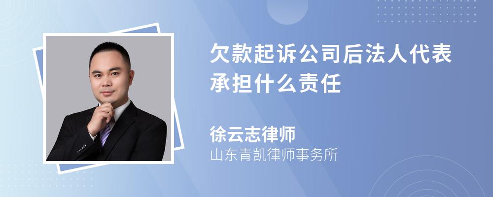 欠款起诉公司后法人代表承担什么责任