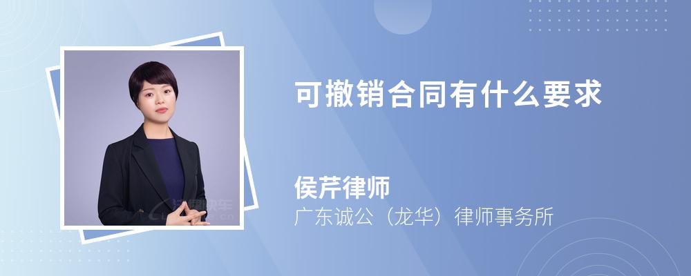 可撤销合同有什么要求