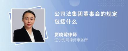 公司法集团董事会的规定包括什么