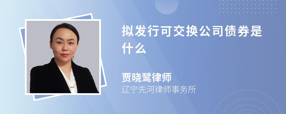 拟发行可交换公司债券是什么