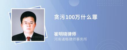 贪污100万什么罪