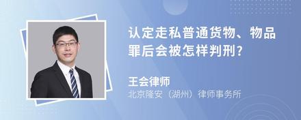 认定走私普通货物、物品罪后会被怎样判刑?