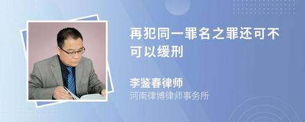 再犯同一罪名之罪还可不可以缓刑