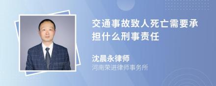 交通事故致人死亡需要承担什么刑事责任