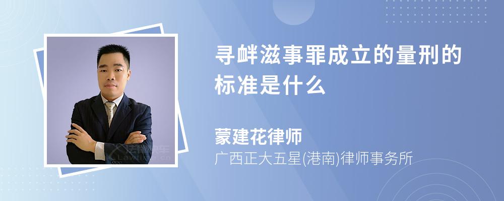 寻衅滋事罪成立的量刑的标准是什么