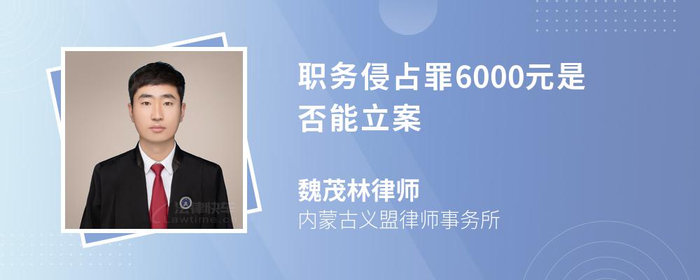 职务侵占罪6000元是否能立案