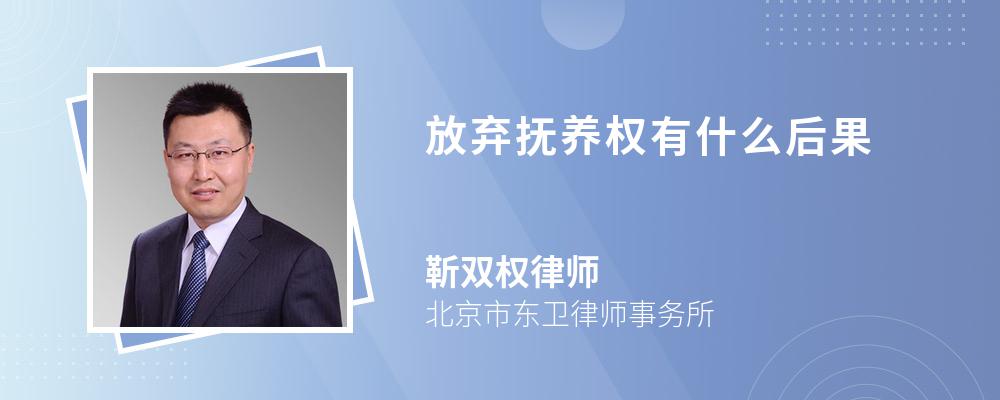 放弃抚养权有什么后果