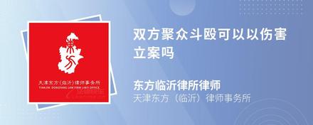 双方聚众斗殴可以以伤害立案吗