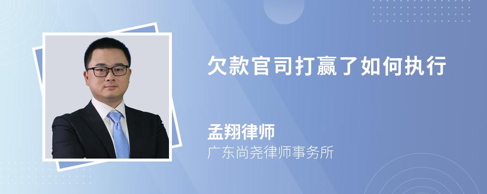 欠款官司打赢了如何执行