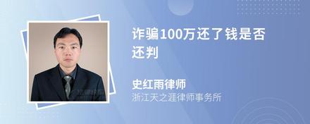 诈骗100万还了钱是否还判