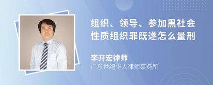 组织、领导、参加黑社会性质组织罪既遂怎么量刑