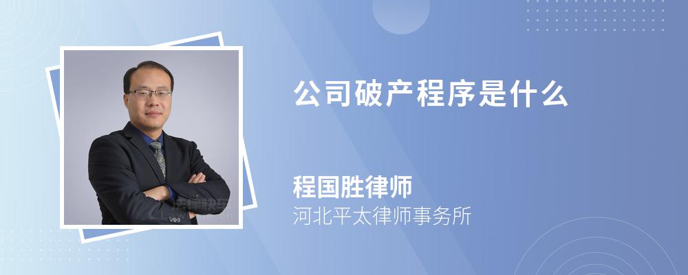 公司破产程序是什么