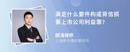 满足什么要件构成背信损害上市公司利益罪?