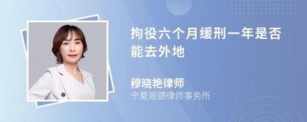 拘役六个月缓刑一年是否能去外地