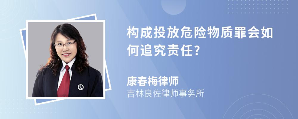 构成投放危险物质罪会如何追究责任?