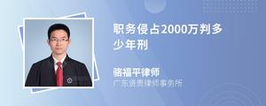 职务侵占2000万判多少年刑