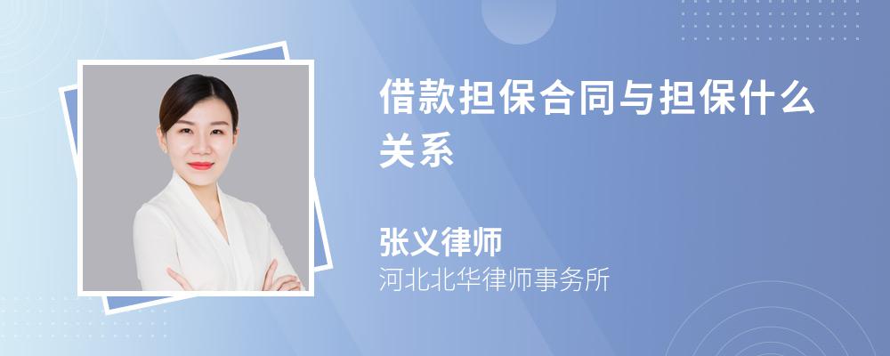 借款担保合同与担保什么关系