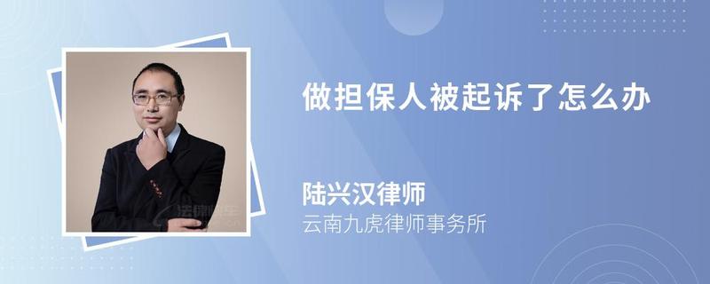 做担保人被起诉了怎么办